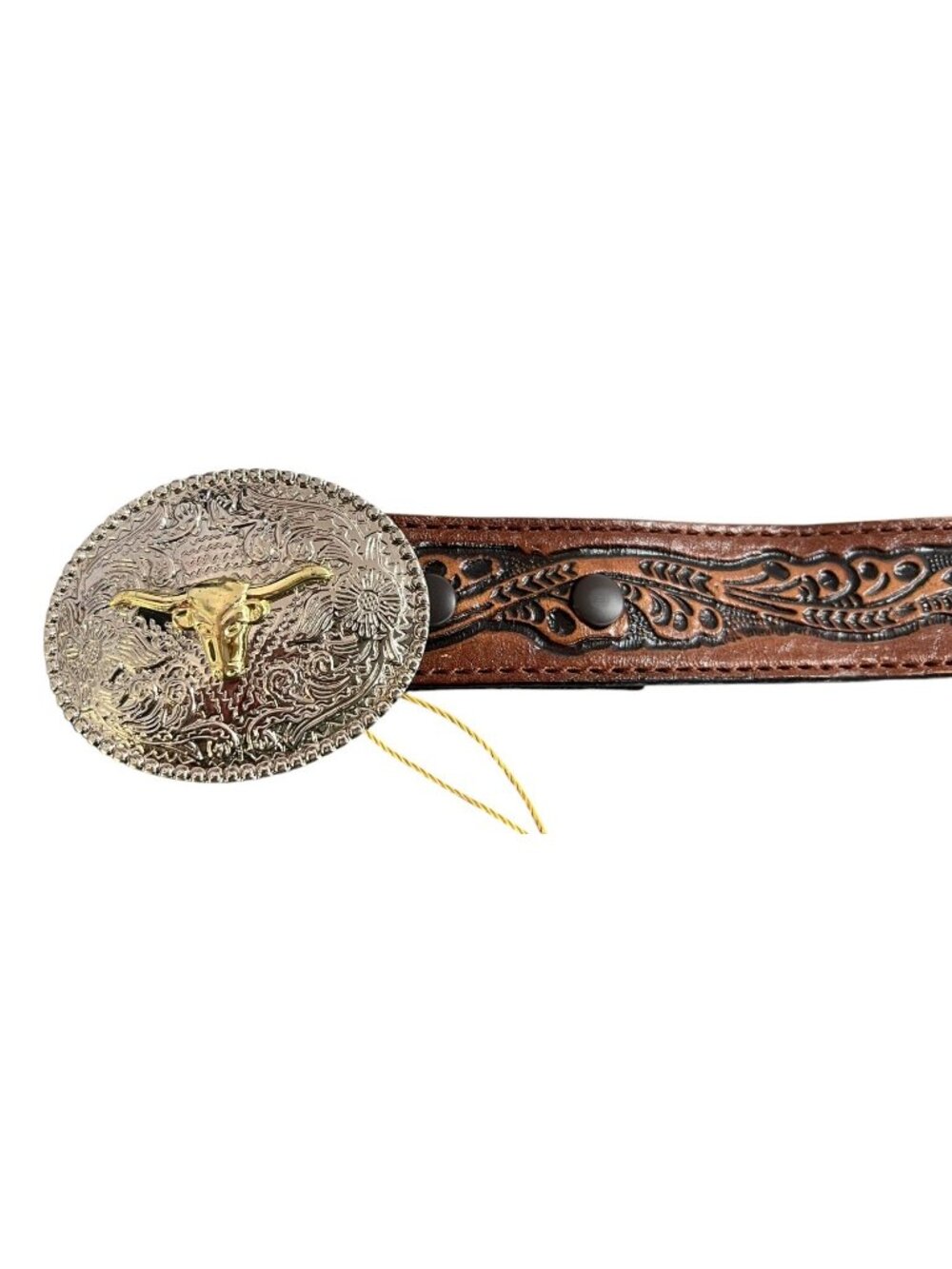 Texas Longhorn Leather Belt Size M 26-28